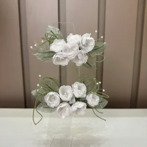Laço Infantil Bouquet Flores Off white - Mio bebê