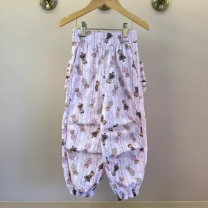 Calça Infantil Jogging Algodão Bolso Babado Ursinhas Listras - Pituchinhus