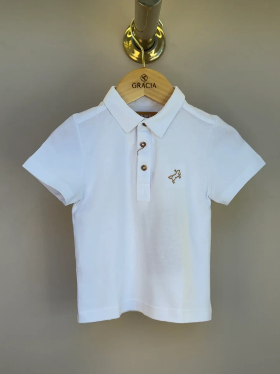 Polo Manga Curta Piquet Branca - Dame - Image 2