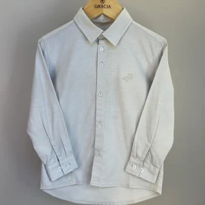 Camisa Infantil Social Oxford Bege - Dame